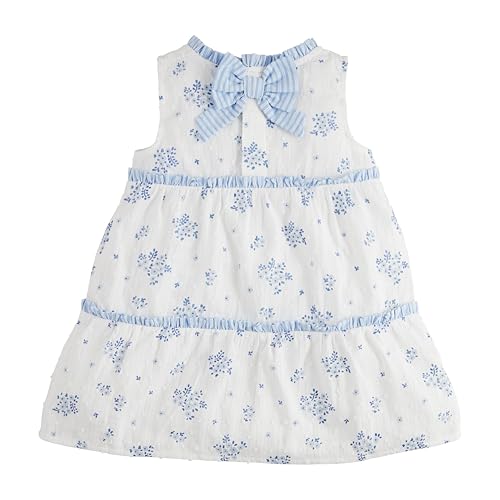 Mud Pie Baby Girls Children's Blue Floral Tiered Dress2