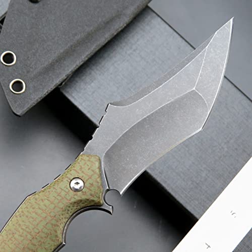Ccanku C1117 Fixed Blade Knife,D2 Steel Blade +Micarta Handle Outdoor Edc Survival Claw Knife With Kydex Sheaths(Green) … thumb #2