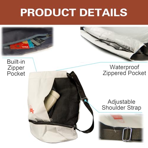 D&C Drawstring Backpack with Shoe Compartment - Water-Resistant Sports Bag & Gym Bag, basketball backpack4