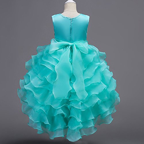 Flower Girl Princess Tutu Dress Wedding Bridesmaid Vintage Ruffle Lace Pageant Party Formal Trailing Communion Gown3