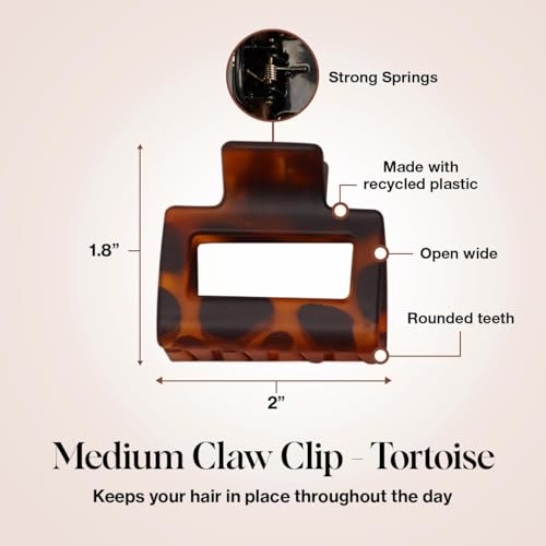 Kitsch 3-Piece Matte Claw Clip Set (Black & Tortoise) — view 3