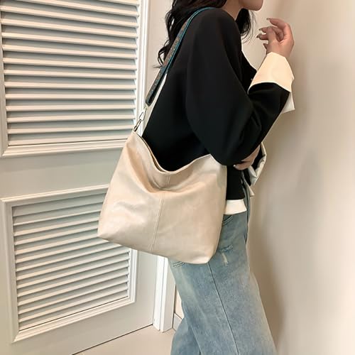Image of Hobo Bags for Women Crossbody Bag Guitar Strap Purse Vegan Leather Shoulder Handbags Boho Purses Tote Bucket Bag