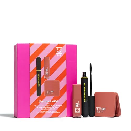 3INA MAKEUP - The Love One Kit - Kit de Maquillaje 3ina -The Blush 503 + The Longwear Lipstick 503 + The Every Single Day Mascara - Labial Nude + Mascara de Pestañas + Colorete - Vegan - Cruelty Free