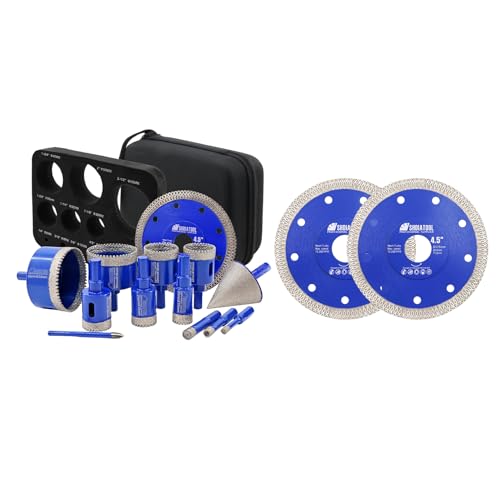 Kit de brocas diamantadas con guía para azulejos 13 piezas miniatura 1