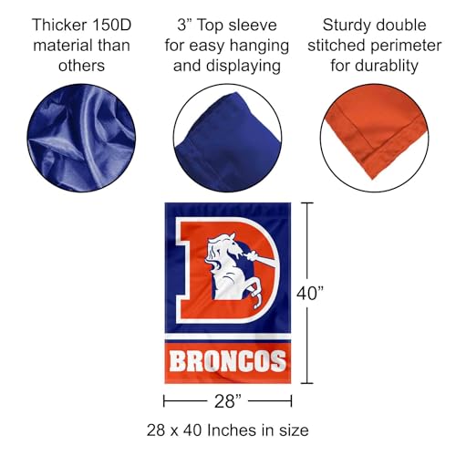 Drapeau Denver Broncos WinCraft d'époque avec impression premium double face