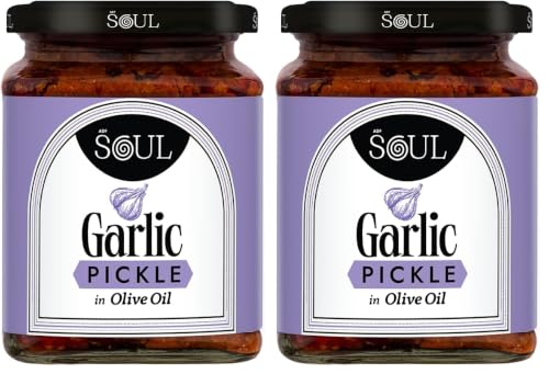 Image of ADF Soul Garlic Pickle Made in 100% Olive Oil | Our bestselling garlic pickle is strong, spicy & cooked to perfection | 275g (Pack of 2)