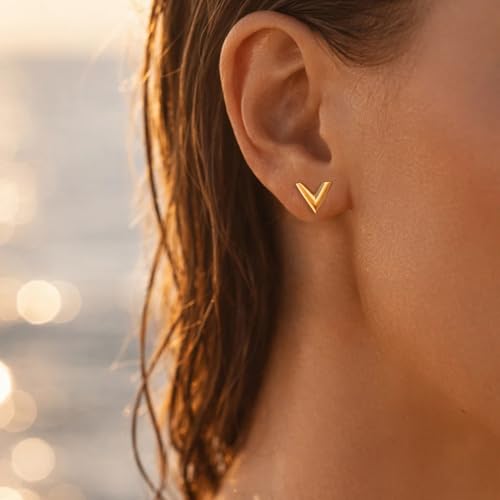 Image of Rubans Demi Fine Stainless Steel Stud Earrings Daily Gift for Women & Girls