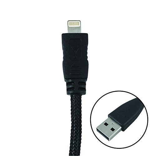 Zenith PM1006U8BB Braided Lightning 8-pin to USB A Cable, 6-feet, Black