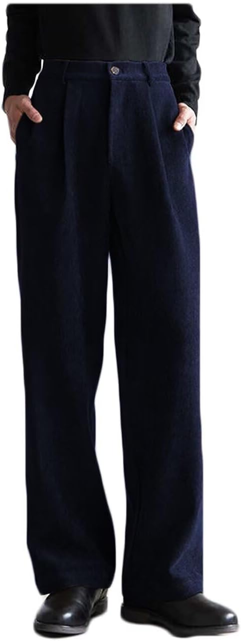 Womens Pants Dressy Casual Pleated Front Corduroy Stripes Loose Fit Trousers for Business Office Work