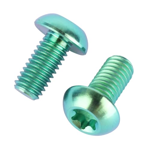 Image of 6PCS Titanium Bike Screw M5x10mm Bicycle Disc Brakes Rotor Bolts Torx T25 Head (Green)