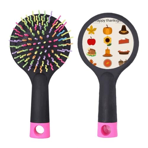 Brosse à cheveux démêlante à coussin d'air motif repas de Thanksgiving
