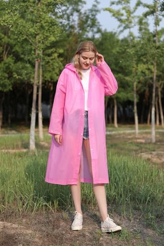 SHOCHX 2 Stück Regenjacken Wiederverwendbar Regenponcho, Unisex Eva Regenmantel Poncho Regenbekleidung Regenschutz Regen Zubehör für Wandern Camping Radfahren Reisen