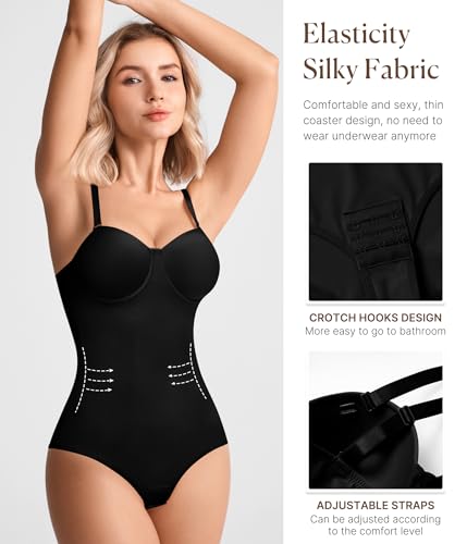 BRABIC Bodysuit Shapewear for Women Tummy Control Dress Backless Bodysuit Tops Body Shaper with Built-in Bra3