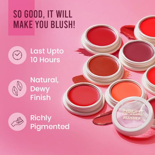 Image of INSIGHT Blusher | Blendable Formula | Natural Dewy Finish | Creamy Matte Texture | Multiuse | Highly Pigmented |Infused With Vitamin E| Raspberry Gelato-3.5g (Pack of 2)