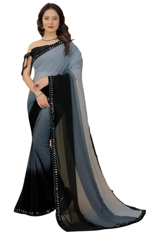 Women's Casual Beautiful Heavy Georgette Saree with Blouse Piece For Ladies & Girls-picture-15
