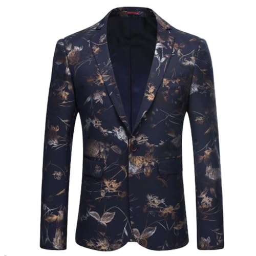 Suit Slim Fit Printed Dress, Business Casual Single Breasted Top