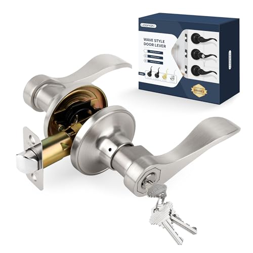 Loqron Wave Style Door Lever Keyed Entry Door Handle With Lock cover