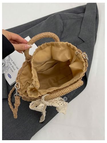 Women's Boho Crossbody Drawstring Straw Bags Double Top Handle Vacation Shoulder Handbags2