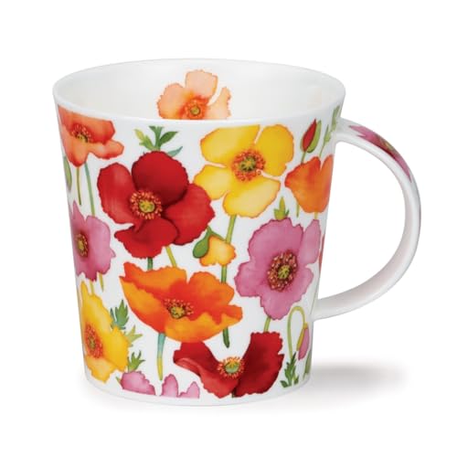 Dunoon Caingorm Floral Fiesta Poppy Becher aus feinem Knochenporzellan 0 48 l