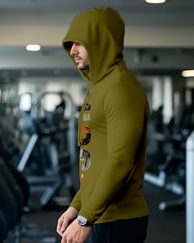 Image of AUSK Men's Full Sleeve Hooded T-Shirt - The Ultimate Cotton Blend Comfort || Hoodies for Mens