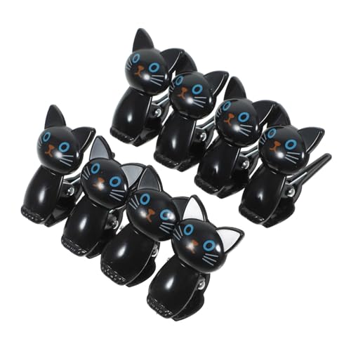 OSALADI 8Pcs Cute Cat Bag Clips Food Freshness Sealer Reusable Snack Clips for Chips and More Food Bag Clamp for Home and Office Use for Cat Lovers