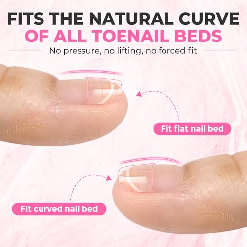 Image of UNA GELLA Toe Nail Tips Half-Cover Squavol 510 Pcs, 15 Sizes Pre-filed Squavol Toe Tips Acrylic Nails, Square Oval Nail Forms for Wide Toe Nail Extension, Flexible False Toe Nails for Home DIY Salon