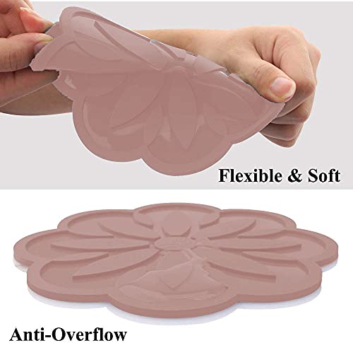 Image of Silicone Trivets Mats, Silicone Hot Mats Set, Silicone Hot Pads, Silicone Pot Mat for Countertop, Trivet Pads Heat Resistant, Table Placemats (Pack of 4 Brown)