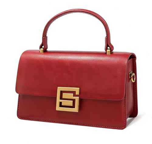 Image of Designer Satchel Purses For Women, Small Cute Crossbody Handbag, Ladies Vegan Leather Top Handle Bags