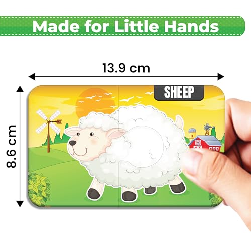 Image of My Starter Jigsaw Puzzle - Animals & Colors| 2-Piece Puzzle for Kids Age 2,3,& 4 yrs| Montessori Educational Toy Set of 20 Puzzle, 40 Big Pieces| Return & Birthday Gift for Boys & Girls