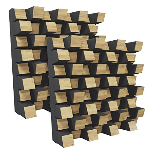 (2 Pack) — Sound Acoustic Studio Diffuser «Sirius» | 2D QRD | Diffusion - Reflection - Absorption - Soundproofing - Insulation | Wall Art Panel | (20