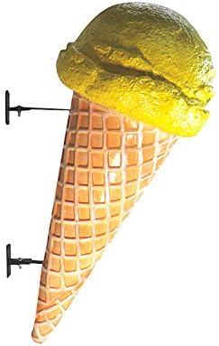 Wall Mounted Lemon Sherbet Ice Cream Cone for Advertising