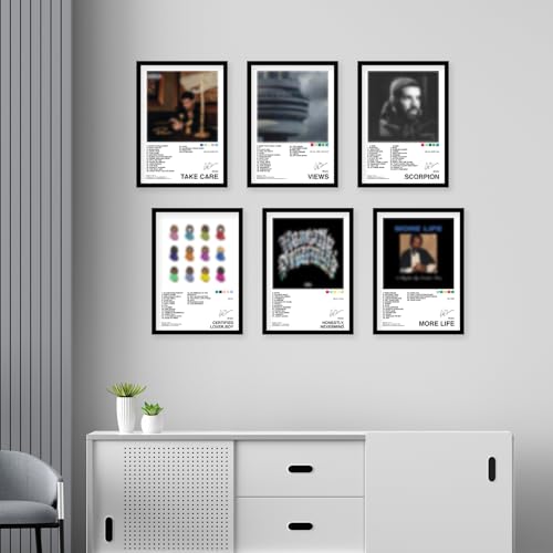 Image of CodersParadise - Drakee Wall Poster Frames - Pack Of 6 | 8 x 12cm (A4 Size) | Aesthetic Artwork Framed Posters | Framed Posters For Living Room, Bedroom, Home And Office