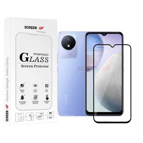 Image of ScreenUp Tempered Glass For Vivo Y11 2023 - Ultra Clear, 9H Scratch Resistant, Full Coverage, Easy Install Screen Protector