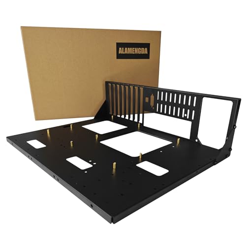 ALAMENGDA DIY Pc Test Bench, Open Chassis Case Rack for EATX/ATX/M-ATX/ITX Motherboards, Widely Body Heat Dissipation Design Open Air Pc Case, SSD Motherboards Accessories