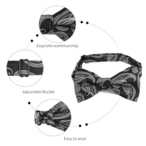 Image of Alizeal Mens 4pcs Vintage Paisley Bow Tie Set