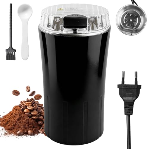 MOTORE POTENTE: Macinacaffè elettrico da 300W con prestazioni elevate per macinare rapidamente chicchi di caffè, spezie, erbe, semi di lino e noci in pochi secondi