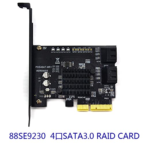 Carte d'extension SATA PCI-E 4 ports 88SE9230 haute performance pour PC - 4