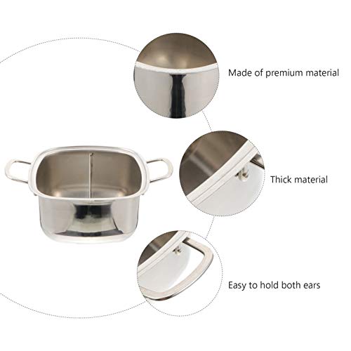 Cabilock Panela de aço inoxidável Shabu Shabu Hot Pot Yuanyang para fogão a gás