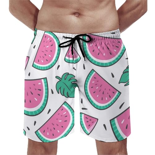 Maillot de bain séchage rapide short de plage imprimé pastèque rose pour homme actif