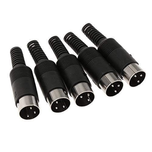LOVIVER 5 Piezas DIN Pin Conector de sonido para/Ratón, Negro, 3 Pin Cover
