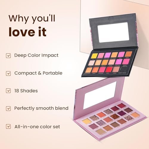 Image of Beauty Rose Gold Remastered + Nude Edition Eyeshadow Palette Combo Kit - 36 Matte and Shimmer Finishes, Includes Black Eyeshadow - Complete Eye Shadow Palette Set