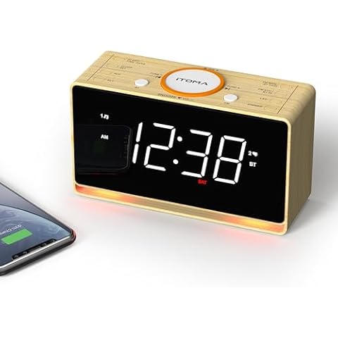 iTOMA Bedside Alarm Clock with Bluetooth Cover
