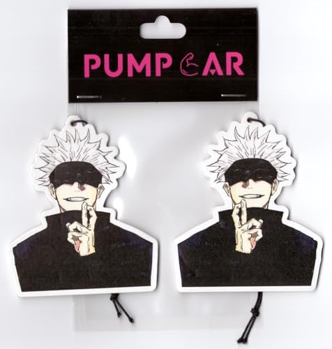 Image of PumpCar 2 pieces Gojo double-sided hanging Japanese anime cherry-scented car air freshener Cool anime hanging for rearview mirror Car Interior Accessories Gifts, purple