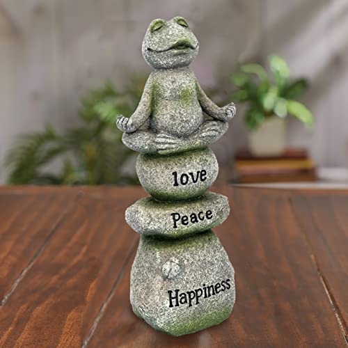 Qzhdk Meditating Zen Yoga Frog Figurine Garden Statue Gift, Christmas Decor, Indoor, Outdoor Garden Sculpture For Home, Patio, Yard Or Lawn, 3.54"X2.95"X9.84" #TOP4