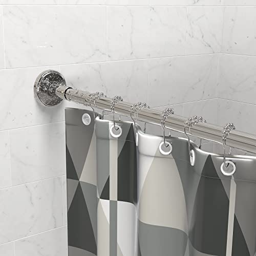 Shower Curtain Rod, Corner Shower Curtain Rod 29.5"X 66.9"/29.5"X 47.2" Adjustable Shower Curtain Rod L Shaped With 12 Shower Curtain Rings For Bathroom, Bathtub #TOP6