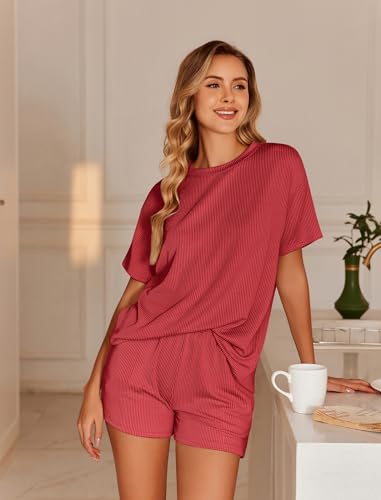 Image of Ekouaer 2 Piece Sets for Women Matching Lounge Sets Summer Outfits