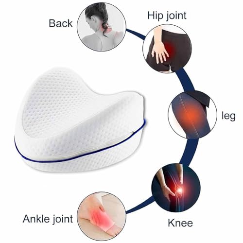 LinamHoz Leg & Knee Foam Support Pillow, Heart Shape Hip Support Leg Pillow for Back, Hips, Knees, Soft Memory Foam Pillow, Washable Cover (White) by LinamHoz - Image 4
