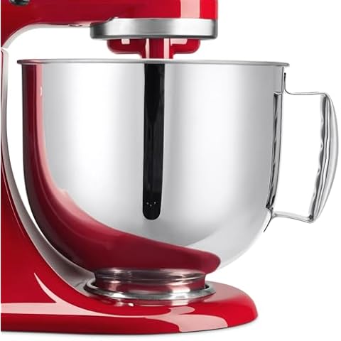 ANONEMOTO 5QT Mixer Bowl, 304 Stainless Steel Mixing Bowl, Fit for KitchenAid Mixer Bowl Artisan & Classic Series 4.5-5 Quart Tilt-Head Mixer K45SS, KSM75, KSM150, KSM152, KSM165, KSM100, KSM95 Cover