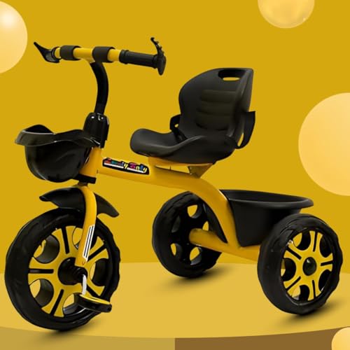 Image of Maanit Kids Tricycle with Rear & Front Basket | Comfortable Cushioned Seat with Safety Belt | Baby Trike for Boys & Girls Ages 2 to 4 Years | Sturdy & Safe Tricycle