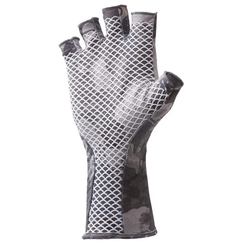 Huk Men's Sun Quick-Drying Fingerless Fishing Gloves, Storm, Large-X-Large #TOP1